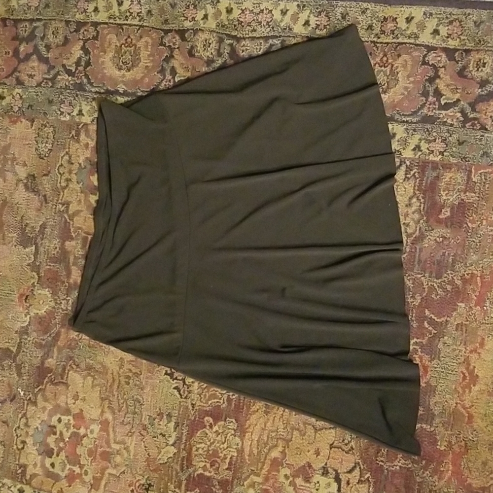 IZ Byer Chocolate Brown Slinky Asymmetrical High-low A-line XL
